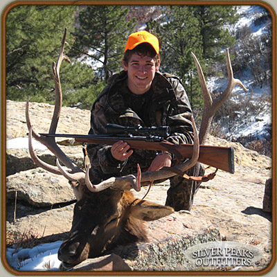 Greg did some good shootin' to get his trophy Colorado Bull Elk from our Southwest Colorado Hunting Camp #5